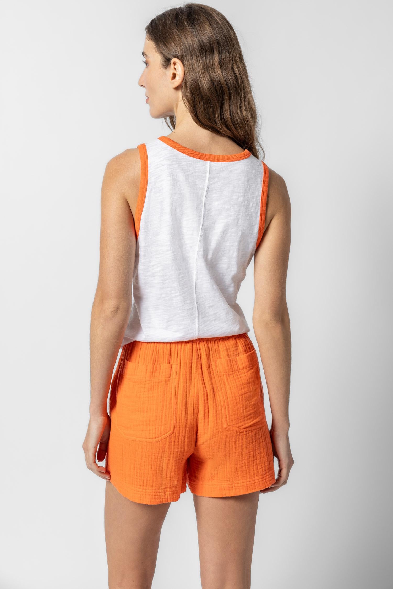 Colorblock Tank Womens Top Tangelo Trim A2