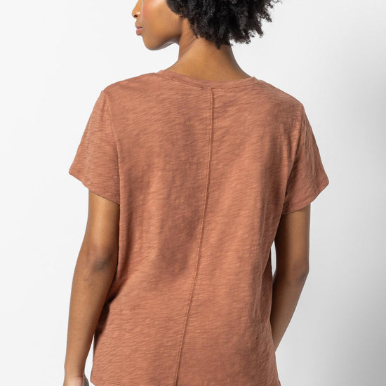 Oversized Boyfriend Tee Womens Top Burnt Sienna A2