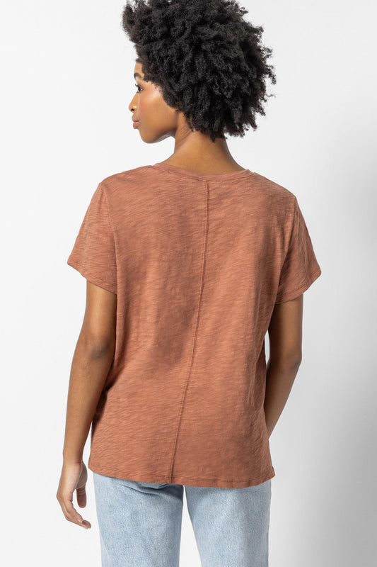 Oversized Boyfriend Tee Womens Top Burnt Sienna A2