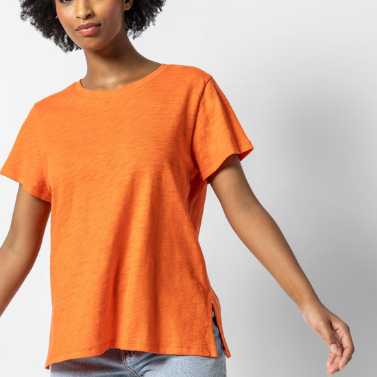 Oversized Boyfriend Tee Womens Top Tangelo A1