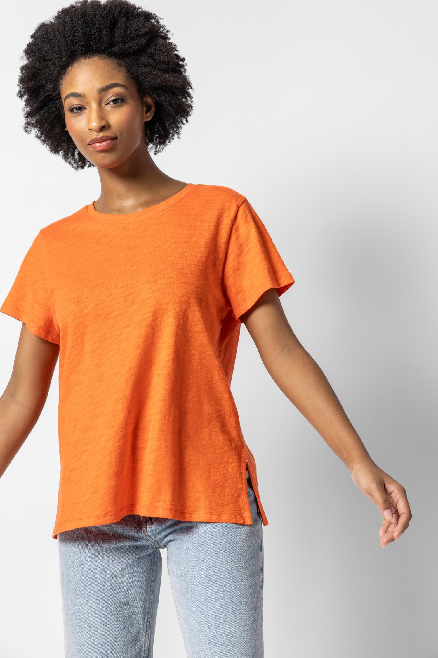 Oversized Boyfriend Tee Womens Top Tangelo A1