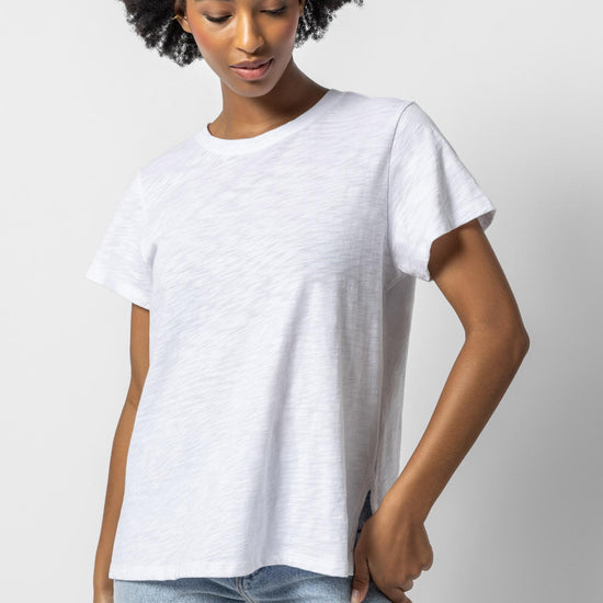 Oversized Boyfriend Tee Womens Top White A1