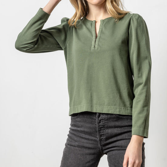 Split Neck Hook & Eye Top Womens Top Elm A1