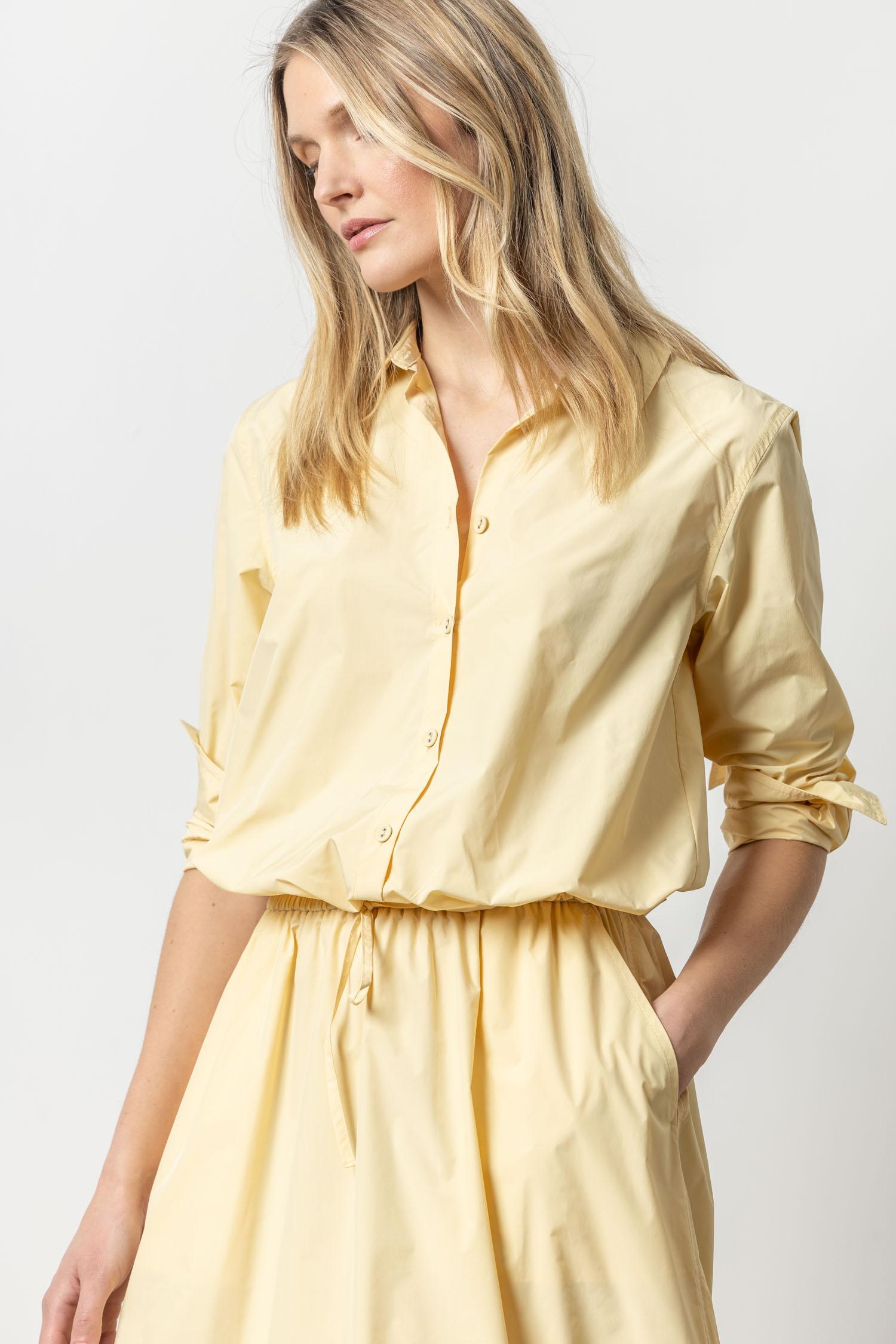 Nylon Drawstring Button Down Womens Top Buttercup A2