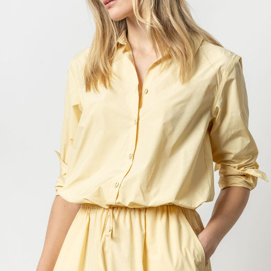 Nylon Drawstring Button Down Womens Top Buttercup A2