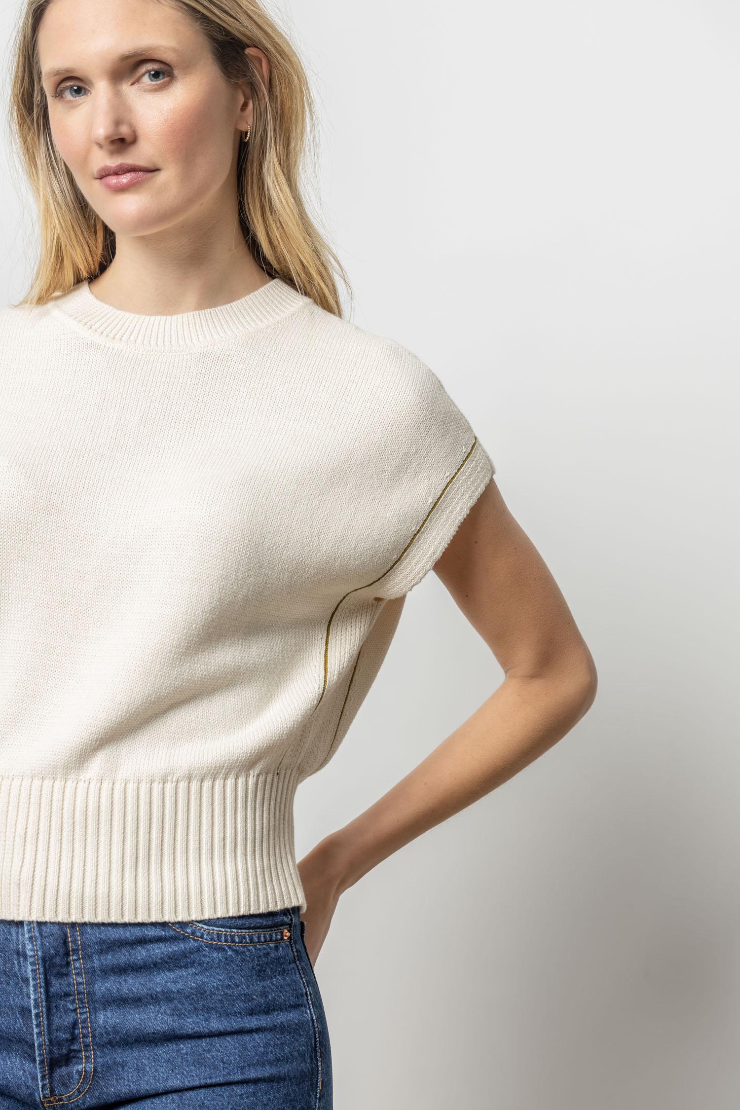 Wedge Pullover Sweater Womens Sweater Cream A1