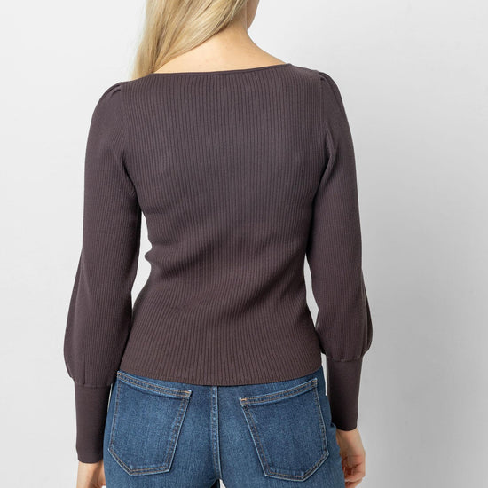 Full Sleeve Square Neck Sweater Womens Sweater Espresso A3