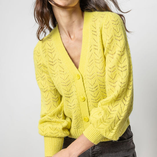 Full Sleeve Cardigan Sweater Womens Sweater Lemongrass A1