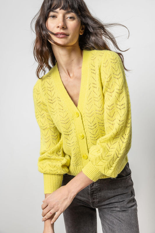 Full Sleeve Cardigan Sweater Womens Sweater Lemongrass A1