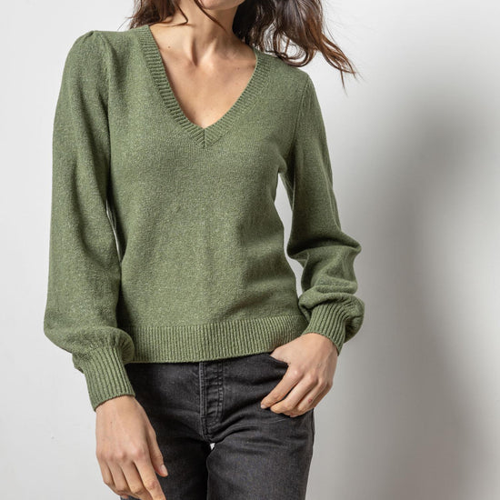 Full Sleeve V-Neck Sweater Womens Sweater Wintergreen A1