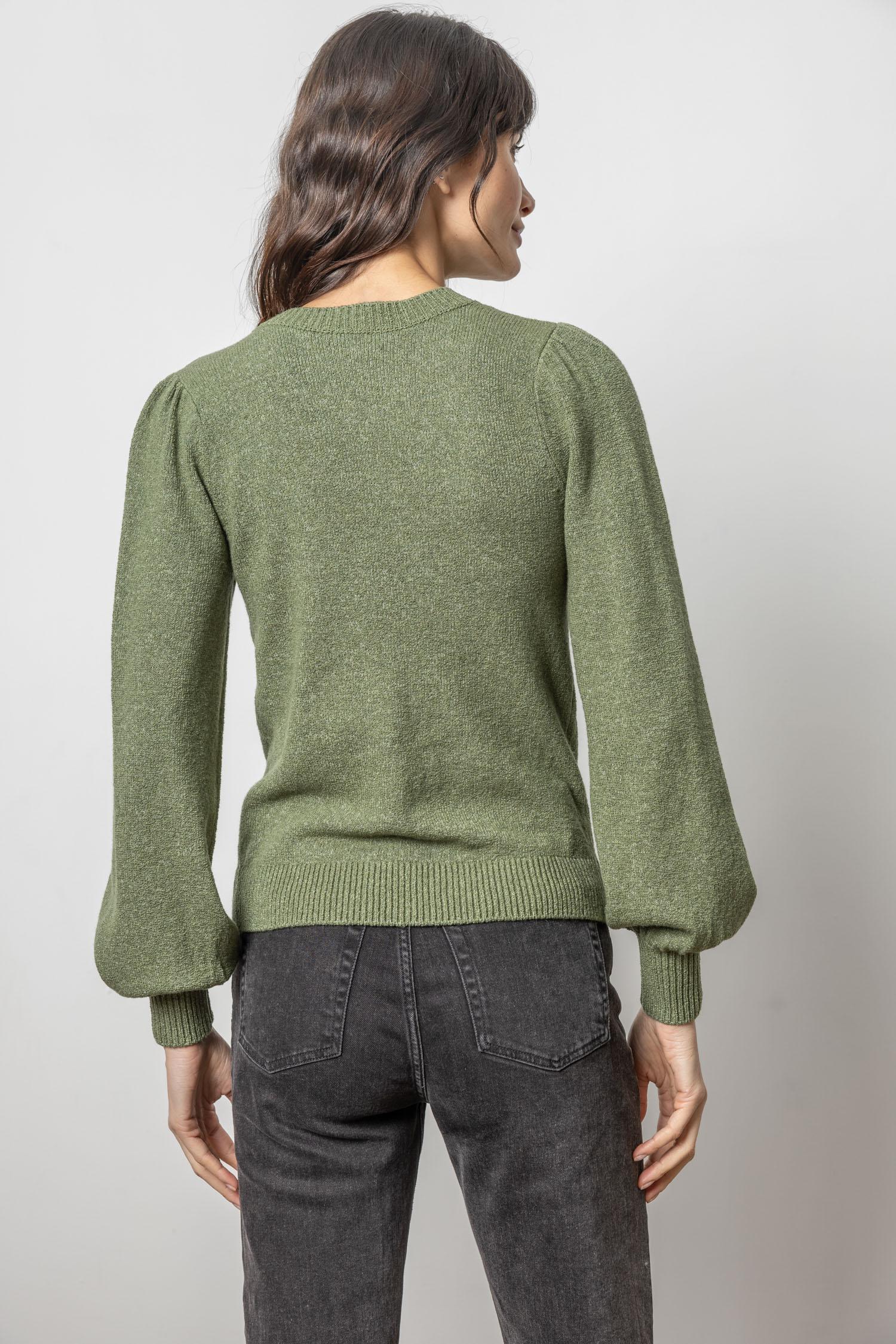 Full Sleeve V-Neck Sweater Womens Sweater Wintergreen A2