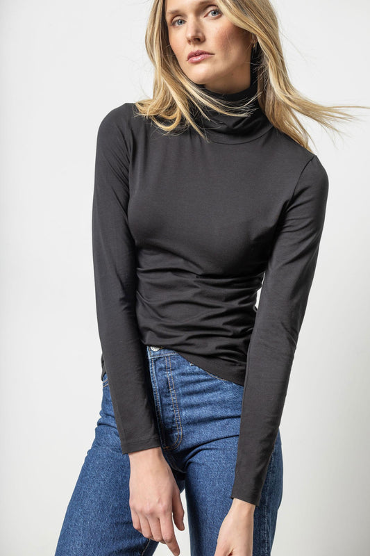 Turtleneck Womens Top Black A2