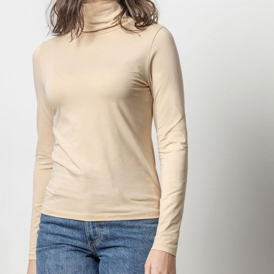 Turtleneck Womens Top Nude A1