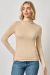 Turtleneck Womens Top Nude A1