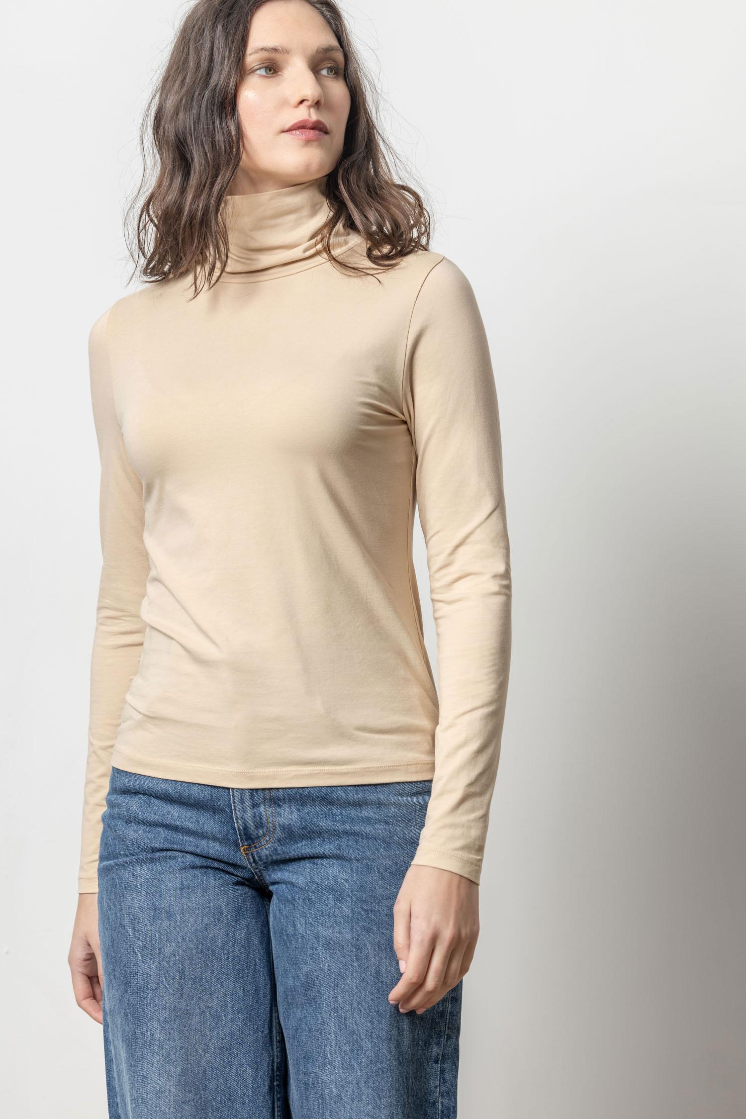 Turtleneck Womens Top Nude A1