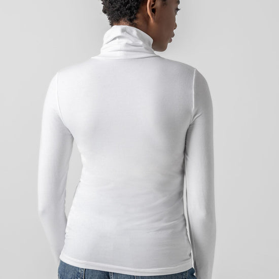 Turtleneck Womens Top White A3