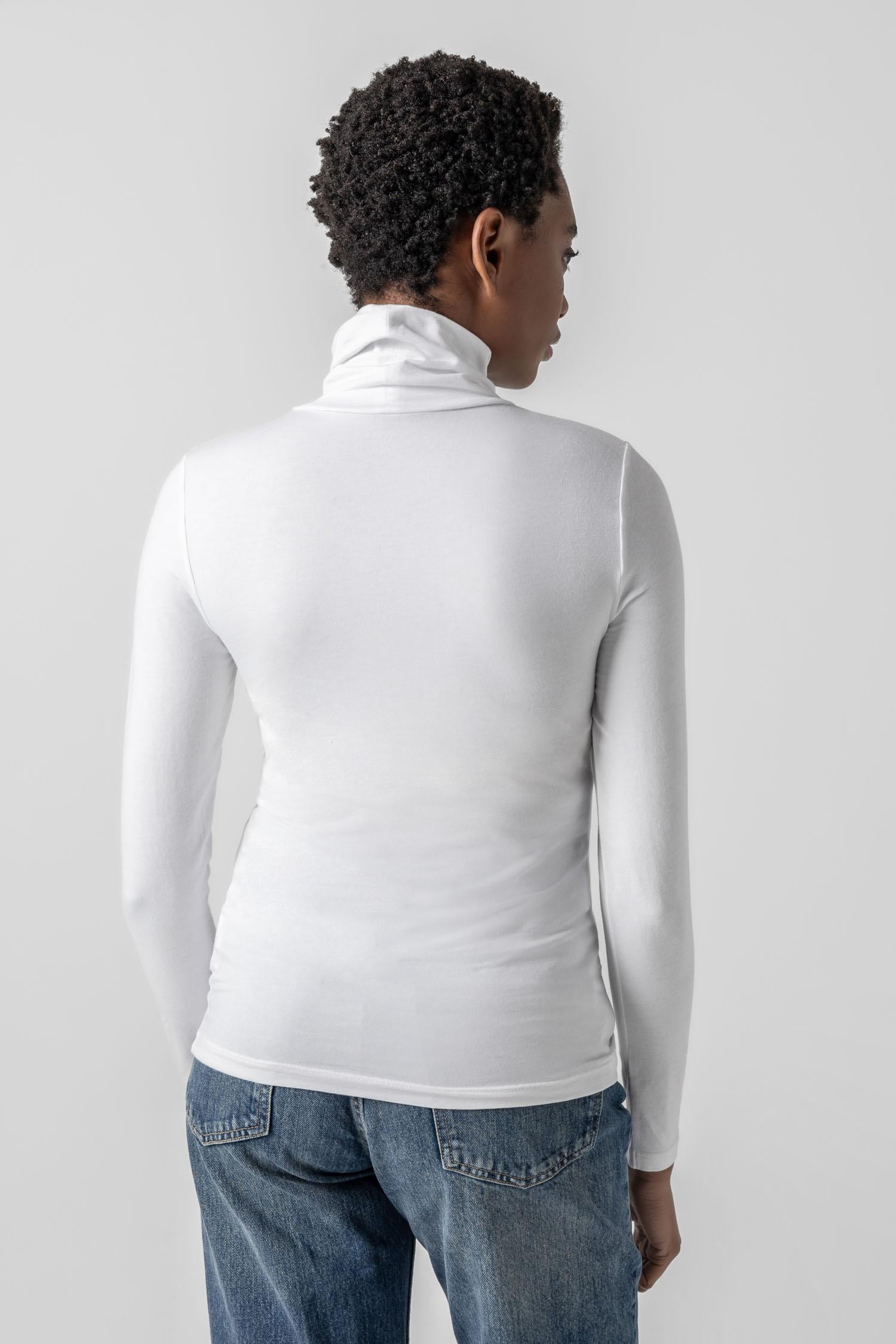 Turtleneck Womens Top White A3