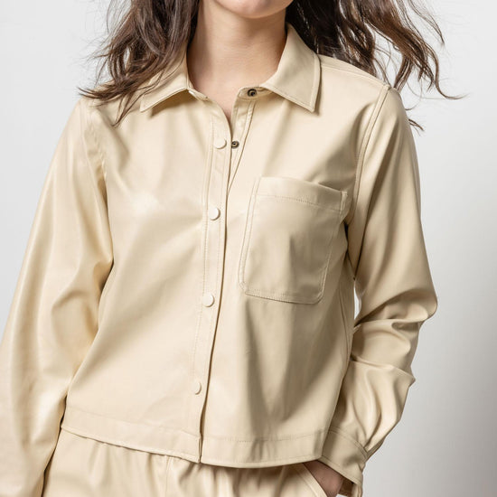 Oversized Shacket Womens Top Putty A1