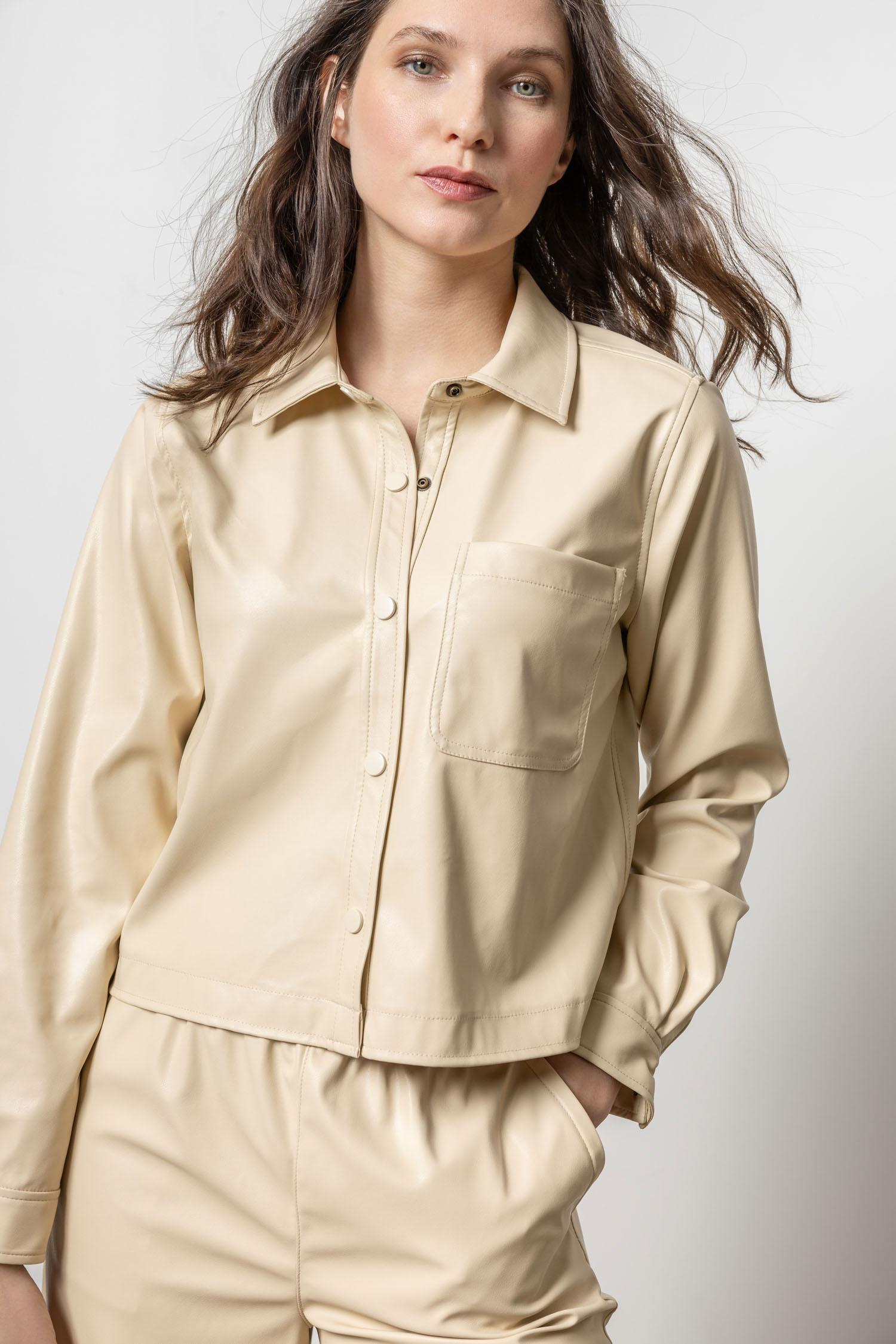 Oversized Shacket Womens Top Putty A1