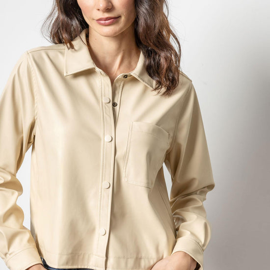 Oversized Shacket Womens Top Putty A2