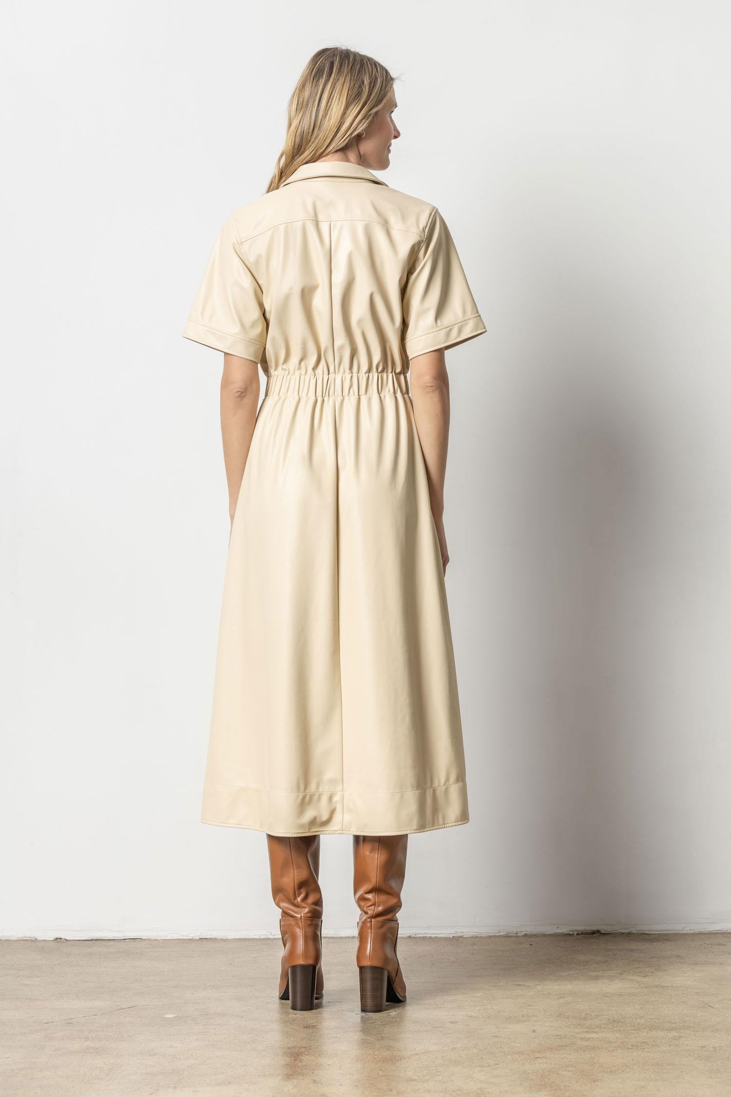 Elastic Waist Short Sleeve Dress  Lilla P