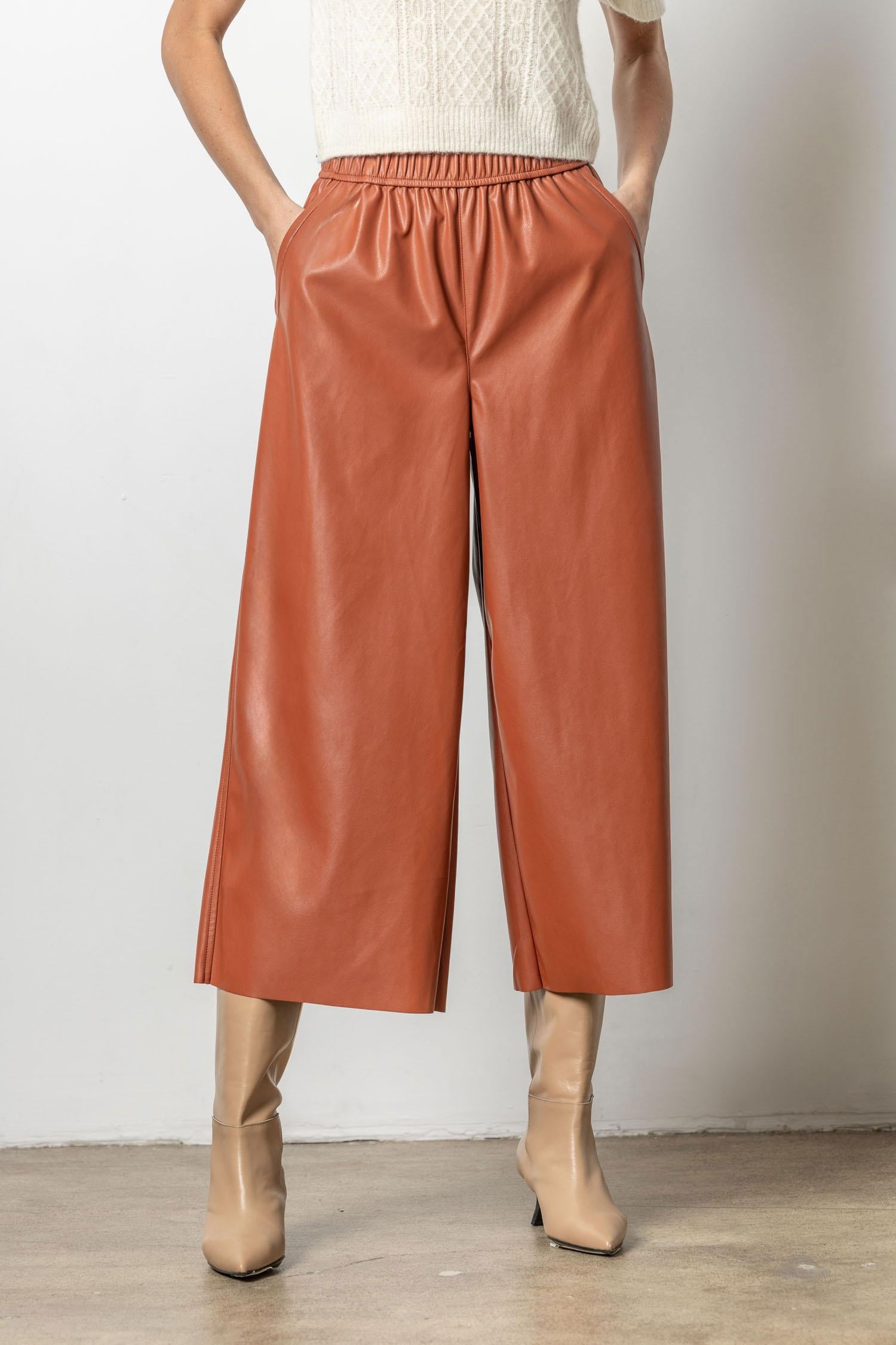 Pull On Culotte Womens Pant Cognac A2