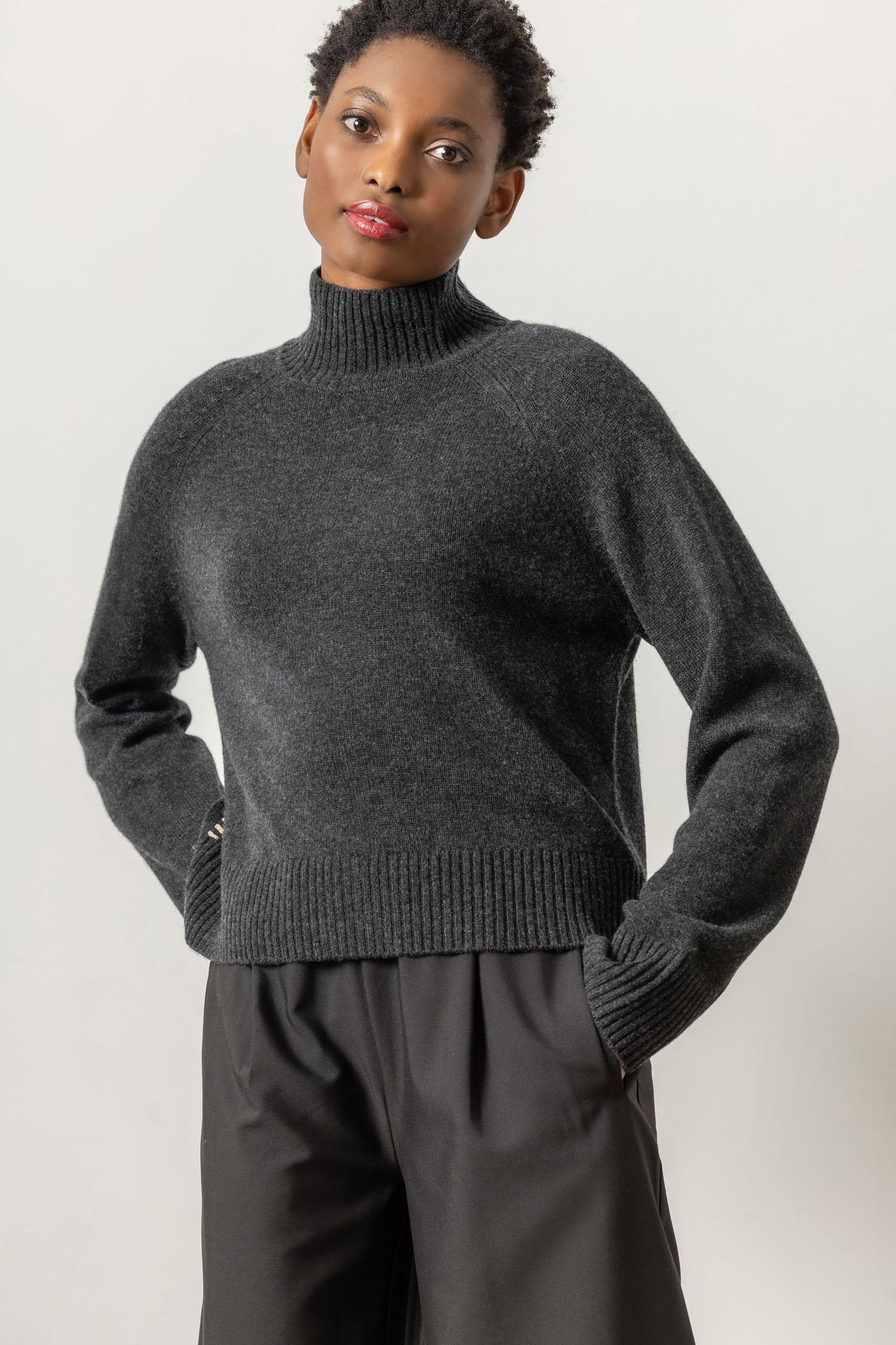 Full Sleeve Turtleneck Sweater Womens Sweater Caviar A1