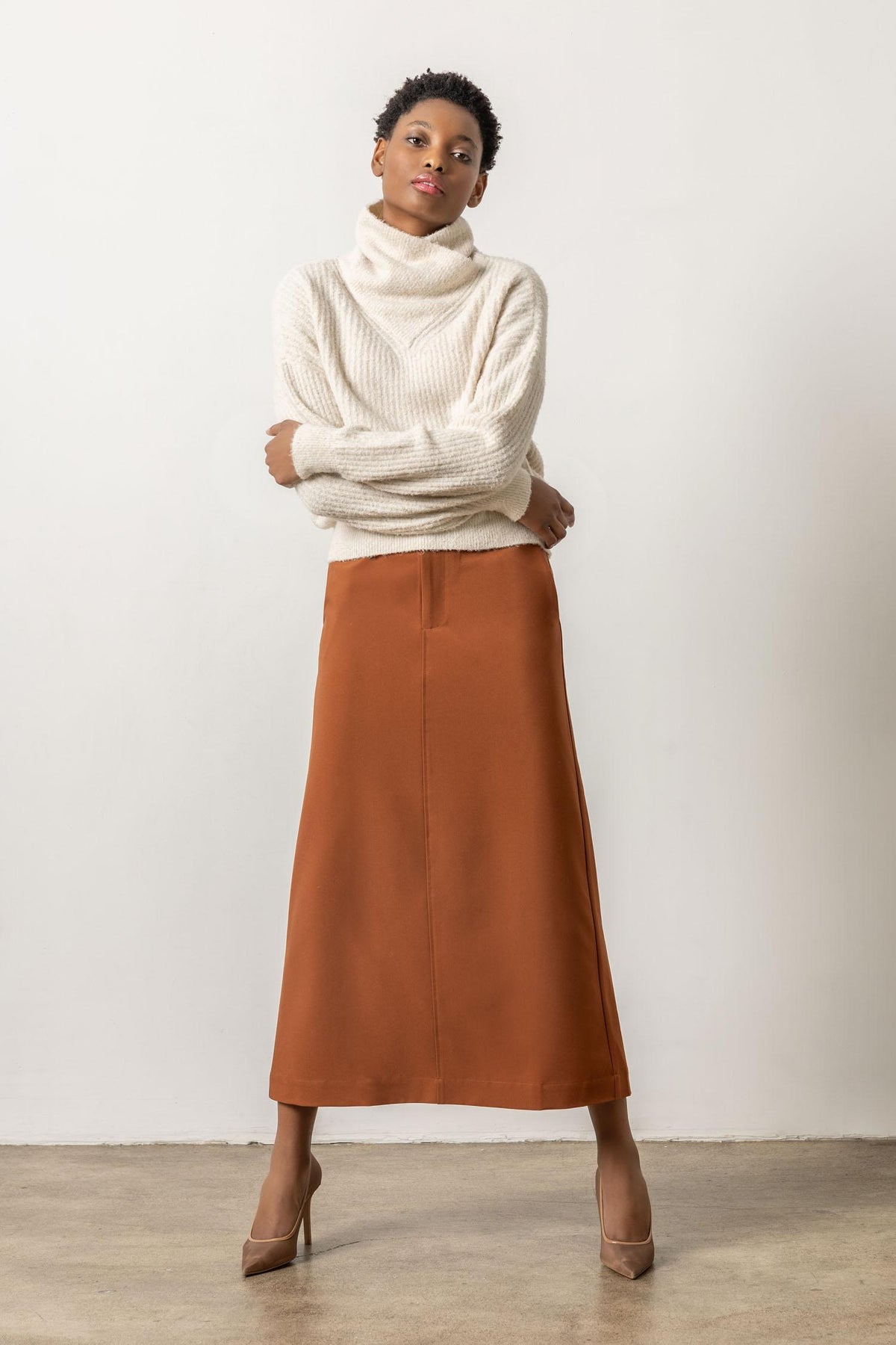 Ribbed Wrap Collar Sweater – Lilla P