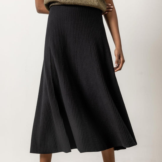 Flared Sweater Skirt Womens Skirt Black A1