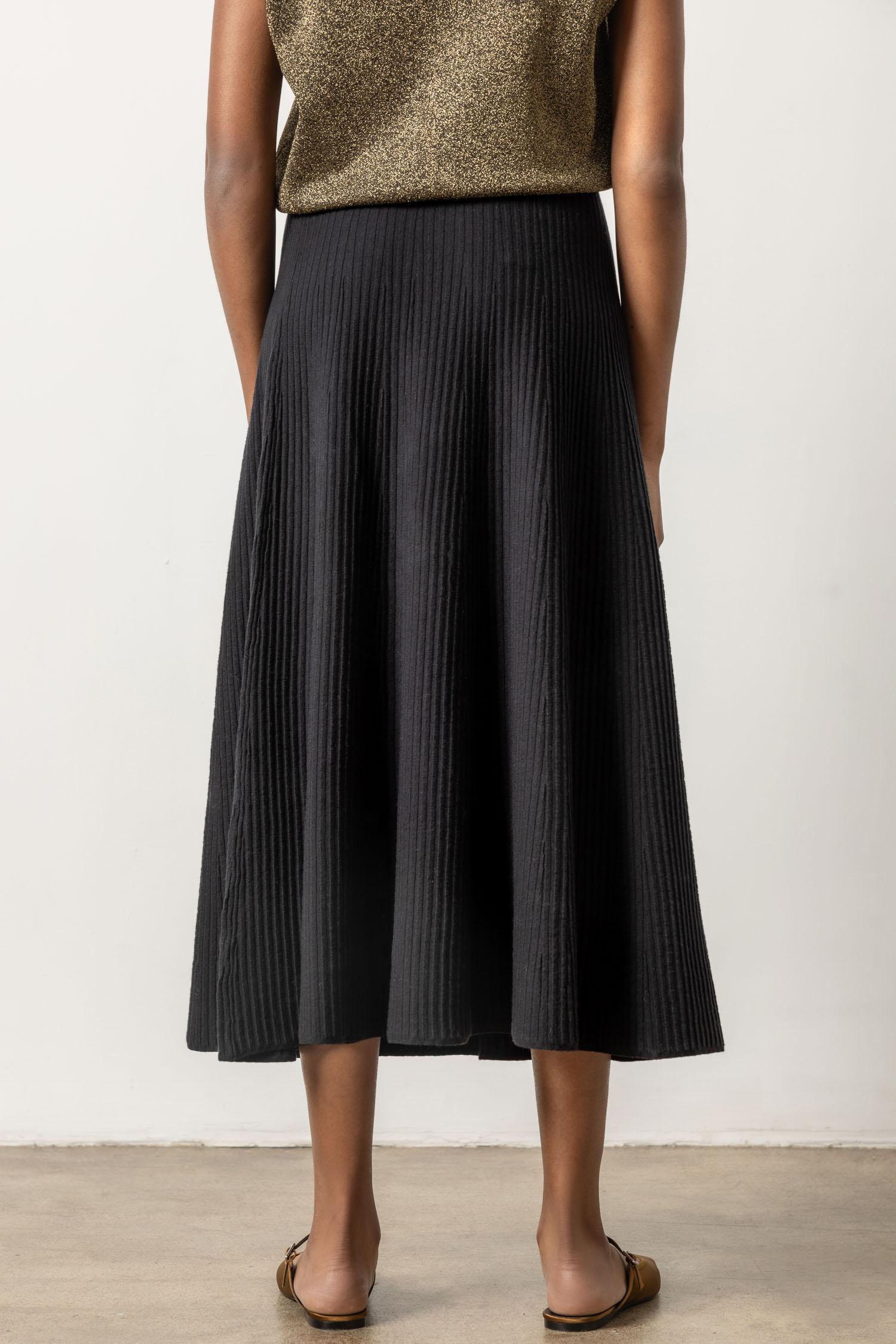 Flared Sweater Skirt Womens Skirt Black A2