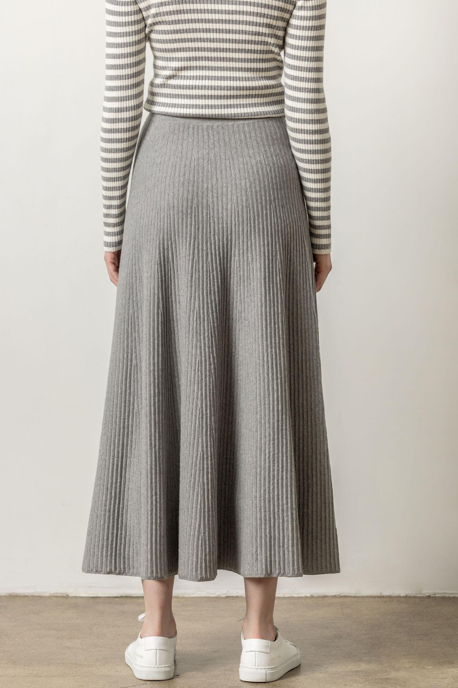 Flared Sweater Skirt Womens Skirt Heather Grey A2