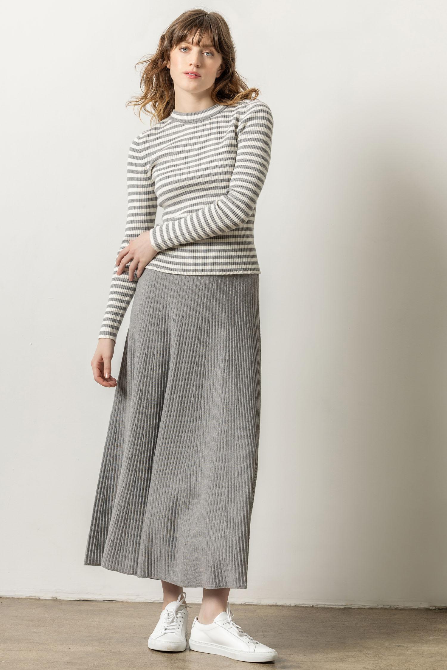 Flared Sweater Skirt Womens Skirt Heather Grey A3