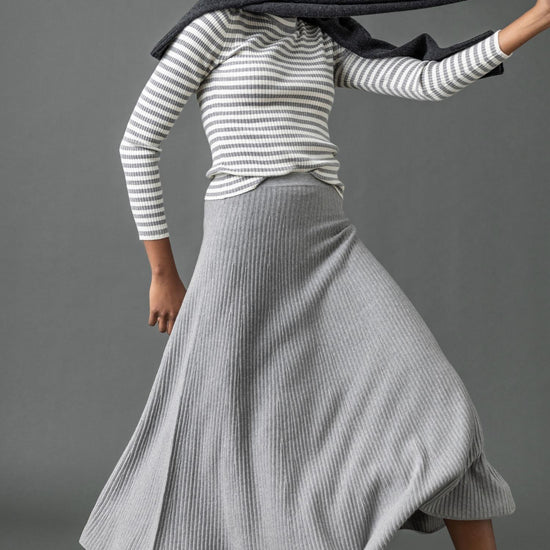 Flared Sweater Skirt Womens Skirt Heather Grey C2