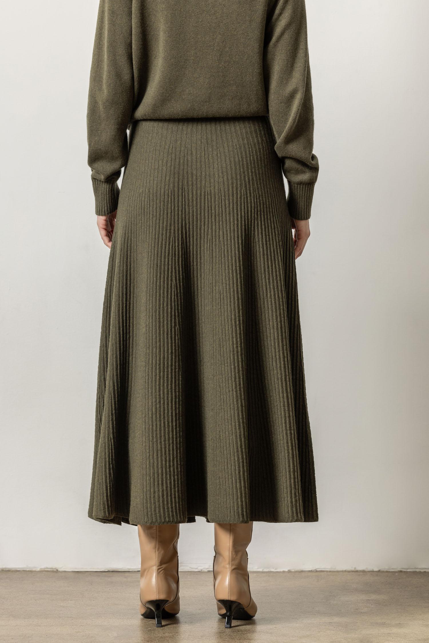 Flared Sweater Skirt Womens Skirt Loden A3