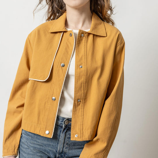 Contrast Trim Jacket Womens Jacket Turmeric A1