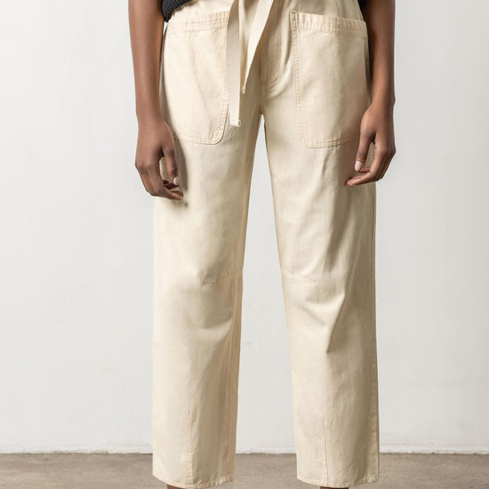 Tie Waist Barrel Pant Womens Pant Alabaster A1