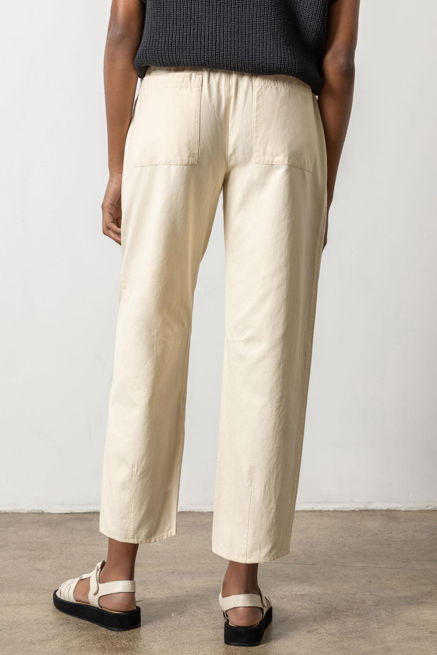 Tie Waist Barrel Pant Womens Pant Alabaster A2