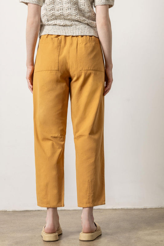 Tie Waist Barrel Pant Womens Pant Turmeric A2