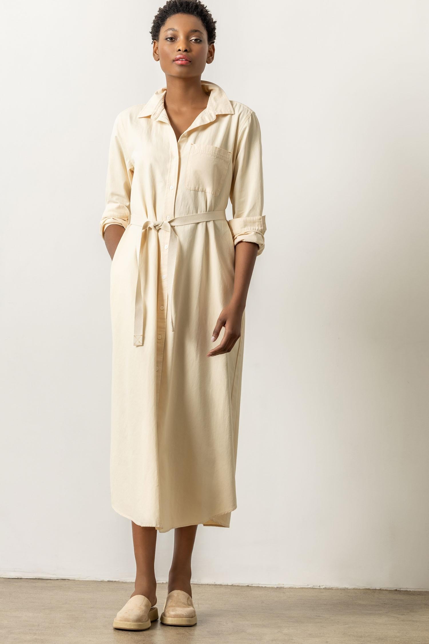 Maxi Shirt Dress Womens Dress Alabaster A2