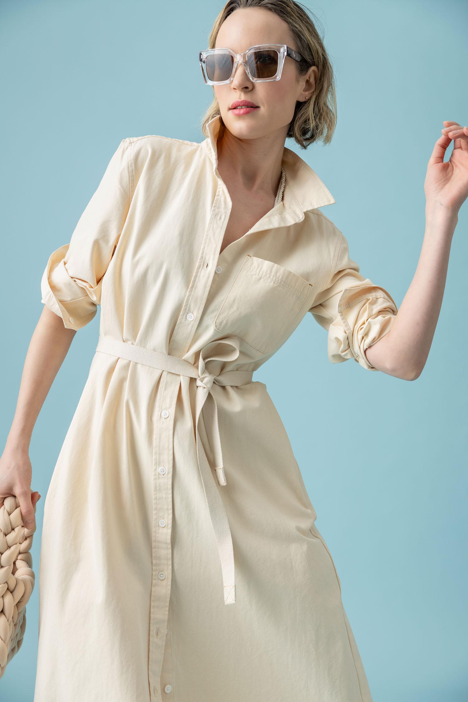 Maxi Shirt Dress Alabaster / X-Small Maxi Shirt Dress Alabaster / X-Small