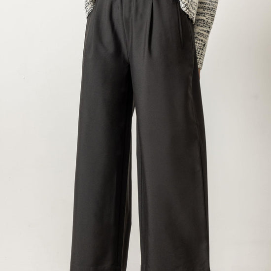 Wide Leg Pull On Pant Womens Pant Black A1