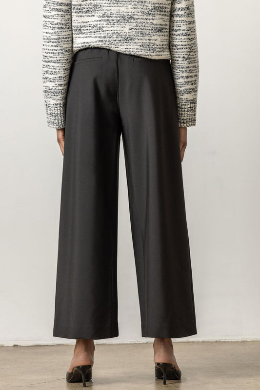 Wide Leg Pull On Pant Womens Pant Black A2