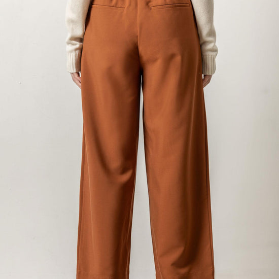 Wide Leg Pull On Pant Womens Pant Cinnamon A2