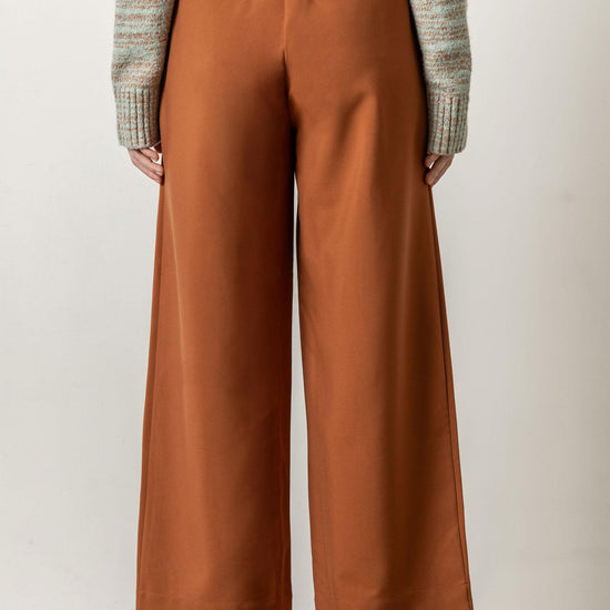 Wide Leg Pull On Pant Womens Pant Cinnamon A4