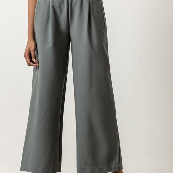 Wide Leg Pull On Pant Womens Pant Slate A1