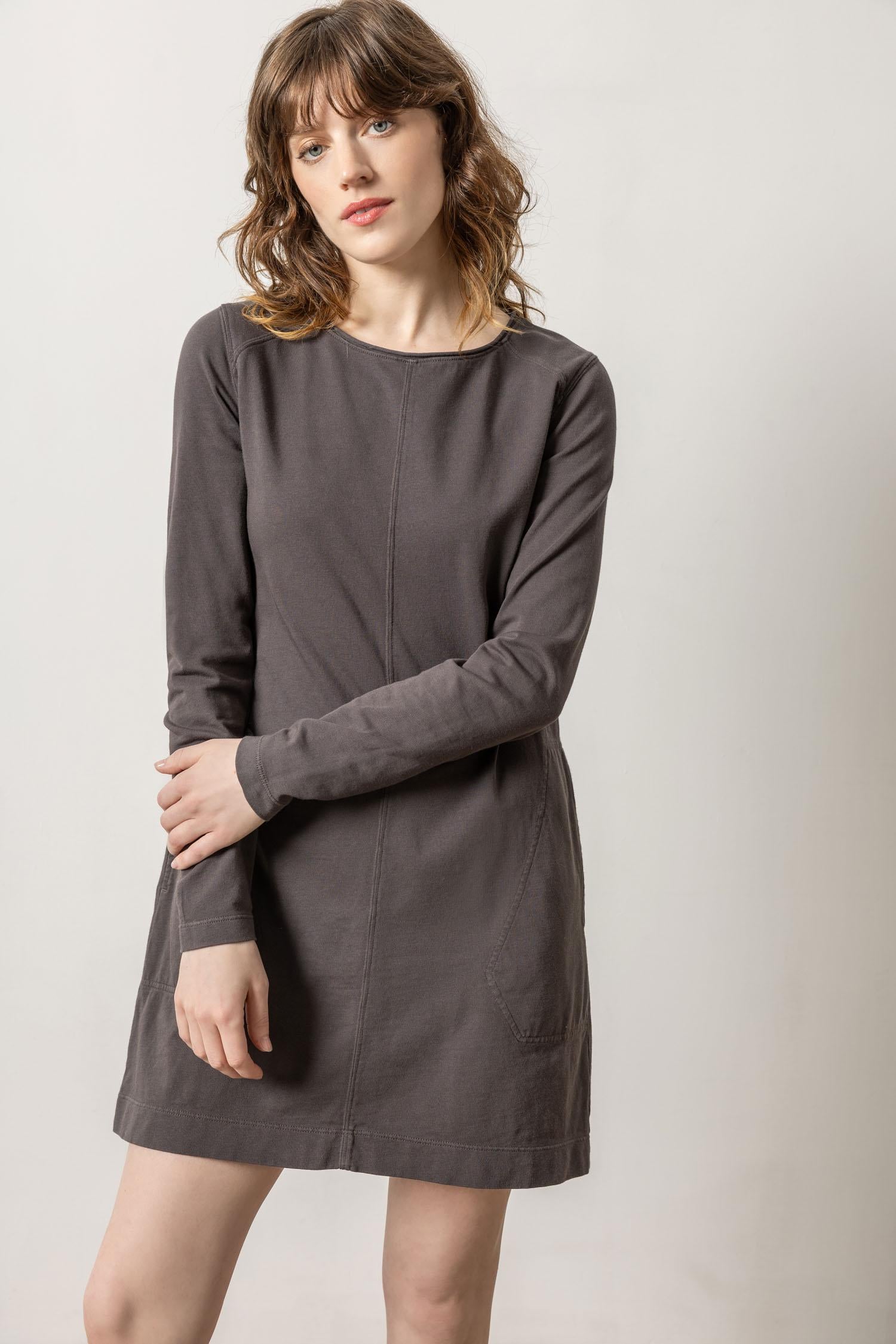 Front Seam Crewneck Dress Womens Dress Iron A1