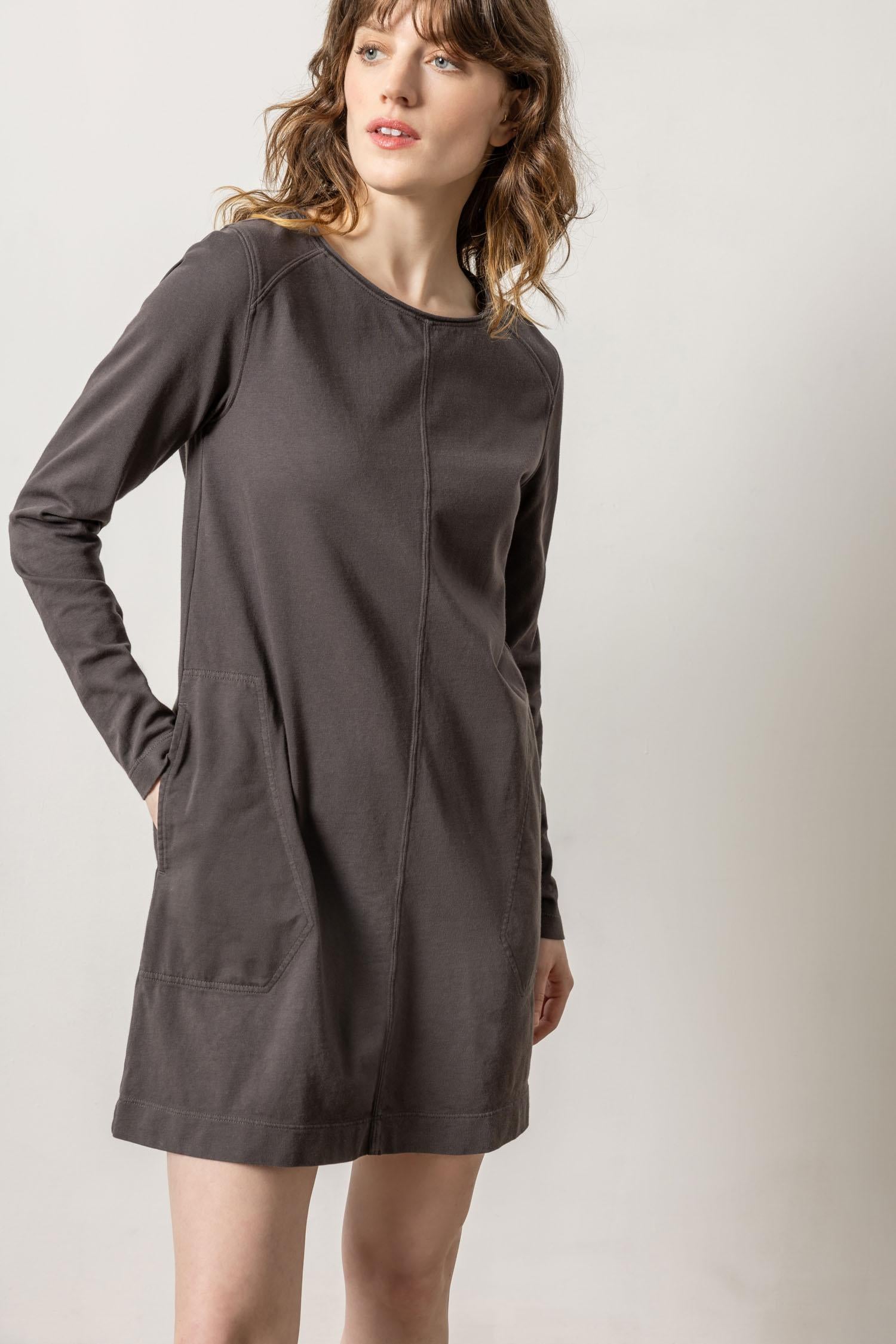 Front Seam Crewneck Dress Womens Dress Iron A3