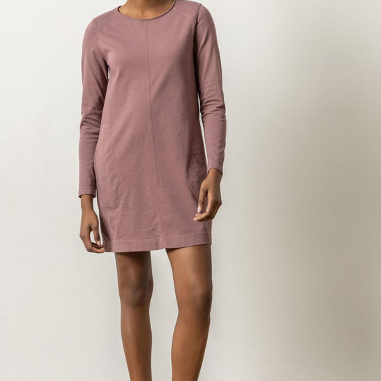 Front Seam Crewneck Dress Womens Dress Rosewood A1