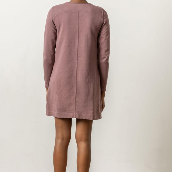 Front Seam Crewneck Dress Womens Dress Rosewood A2