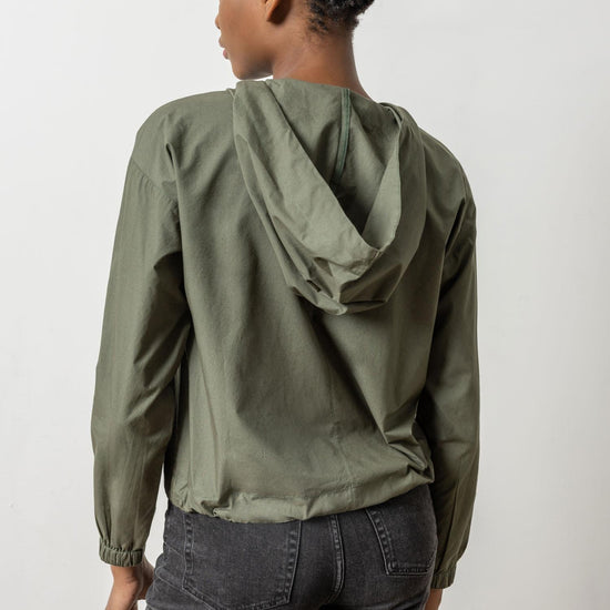 Poplin Hoodie Womens Top Kale A2